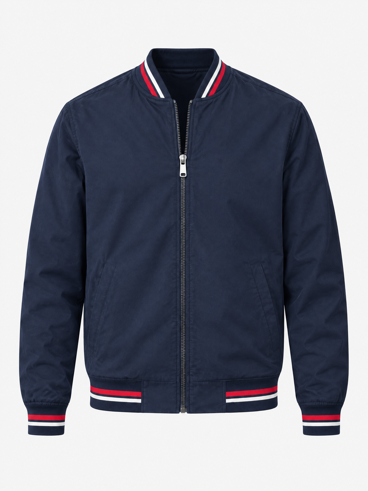 Striped Trim Varsity Jacket