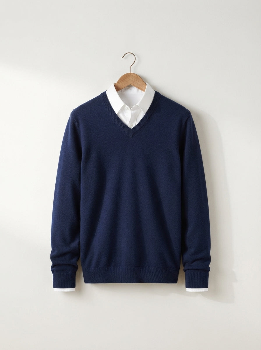 Men's Jumper Pullover V-Neck Slim Fit
