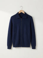 Cardigan Ribbed Texture Zipper Men