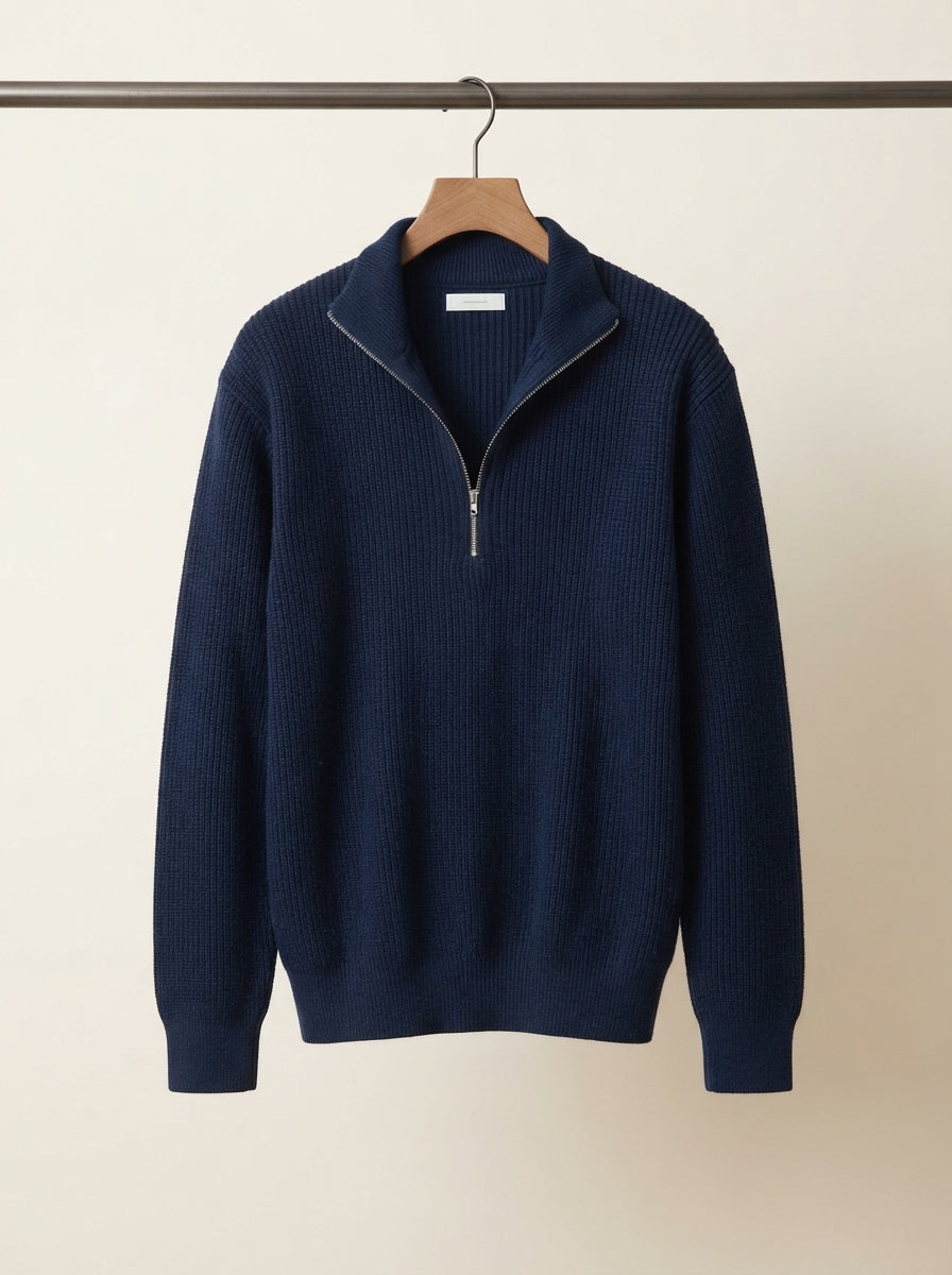 Men's Casual Knitted Zip Sweater