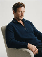 Men's Casual Knitted Zip Sweater