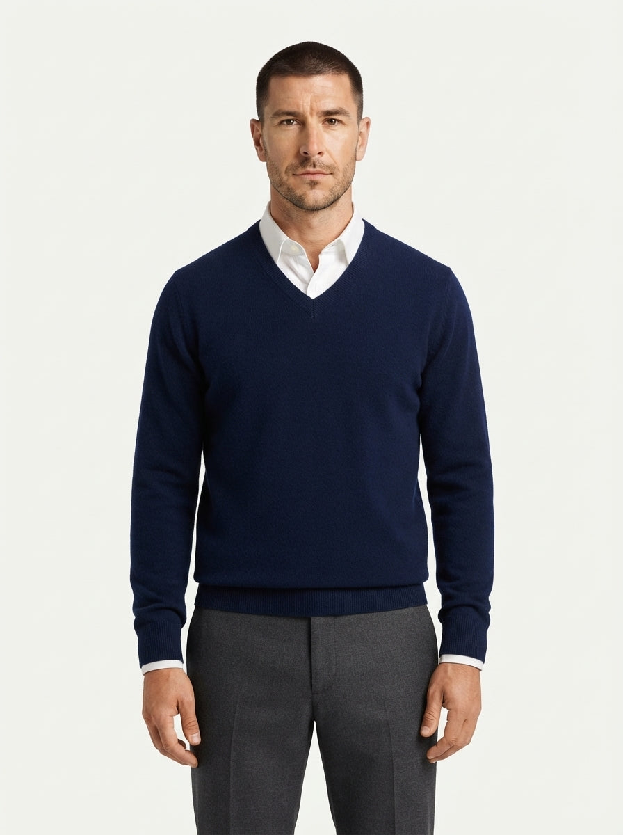 Men's Jumper Pullover V-Neck Slim Fit