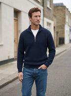Men's Casual Knitted Zip Sweater