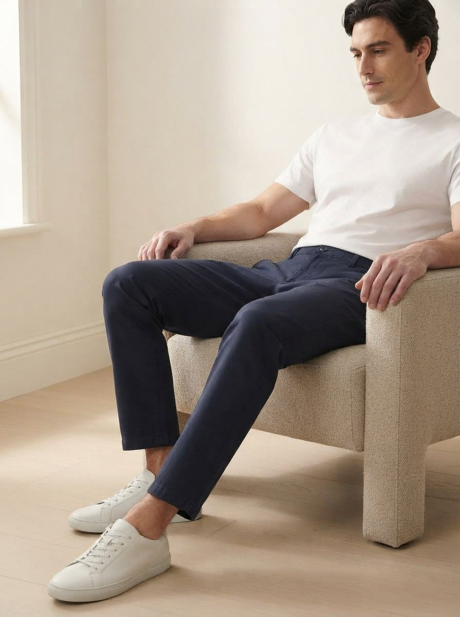 Men's Smart Casual Stretch Solid Trousers