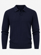 Enzo Ribbed Polo Sweater