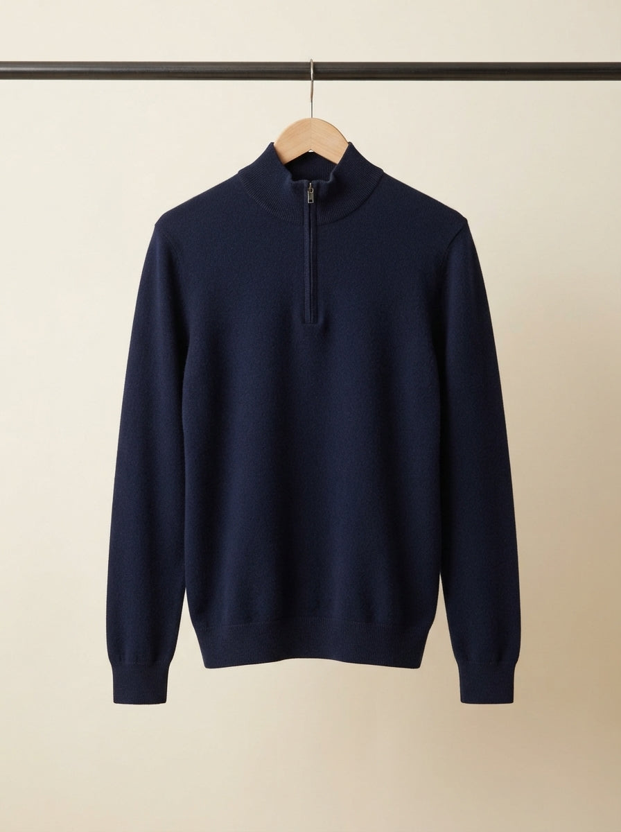 Cashmere Half-Zip Pullover Sweater