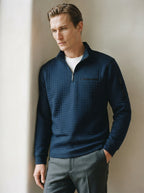 Quarter-Zip Waffle Knit Pullover