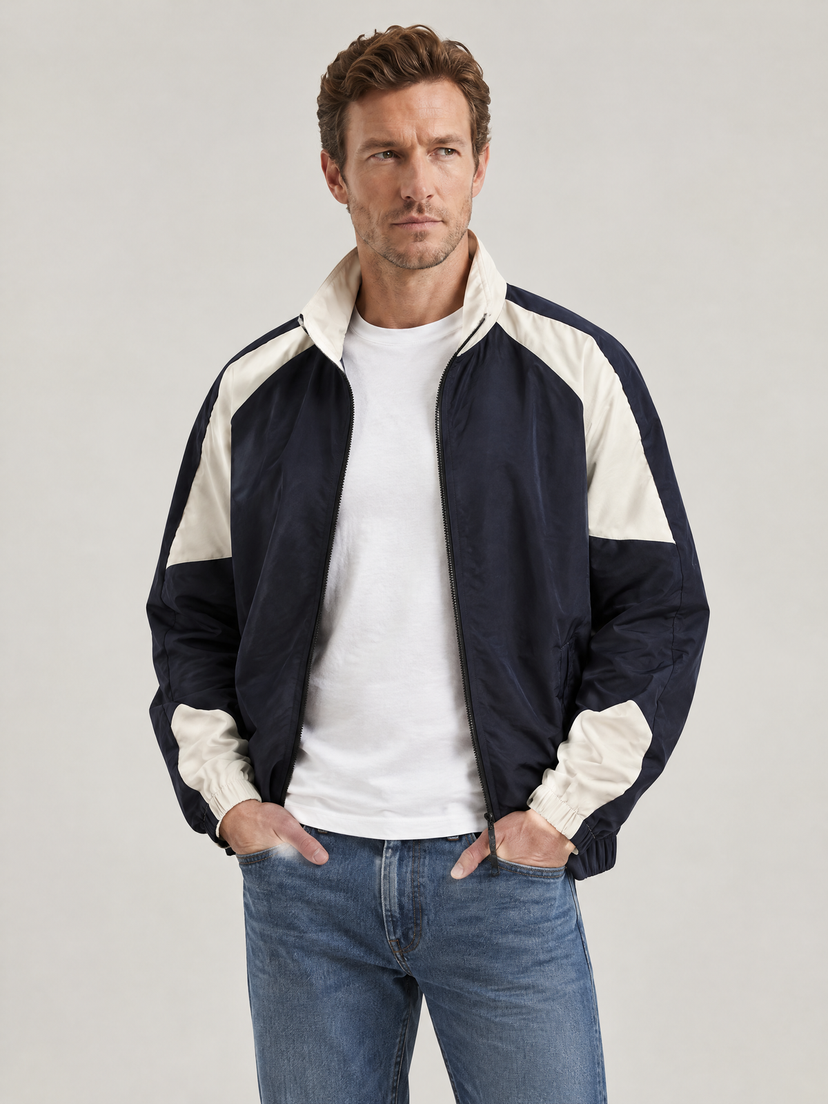 Travis Colour Block Zip-Up Jacket