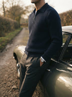 Fitted Knit Quarter Zip Sweater