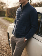 Smart-Casual Quilted Hybrid Knitted Sleeve Jacket
