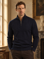 Reid Ribbed Stand Collar Quarter Zip