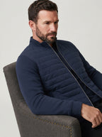 Smart-Casual Quilted Hybrid Knitted Sleeve Jacket