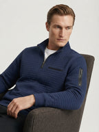 Quarter-Zip Waffle Knit Pullover