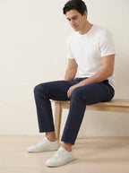 Men's Smart Casual Stretch Solid Trousers