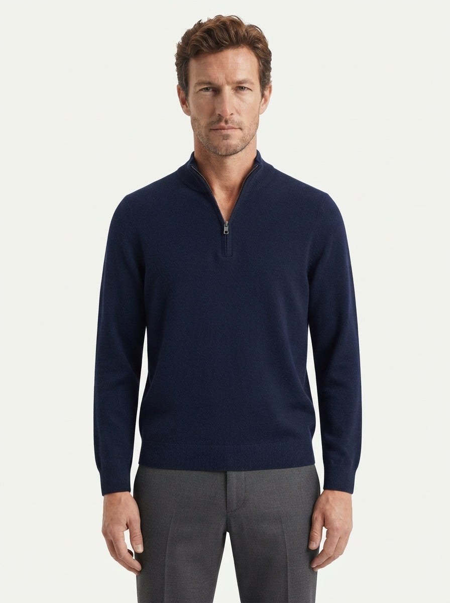 Cashmere Half-Zip Pullover Sweater