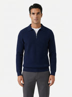 Fitted Knit Quarter Zip Sweater