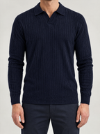 Enzo Ribbed Polo Sweater