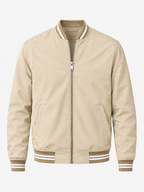 Striped Trim Varsity Jacket