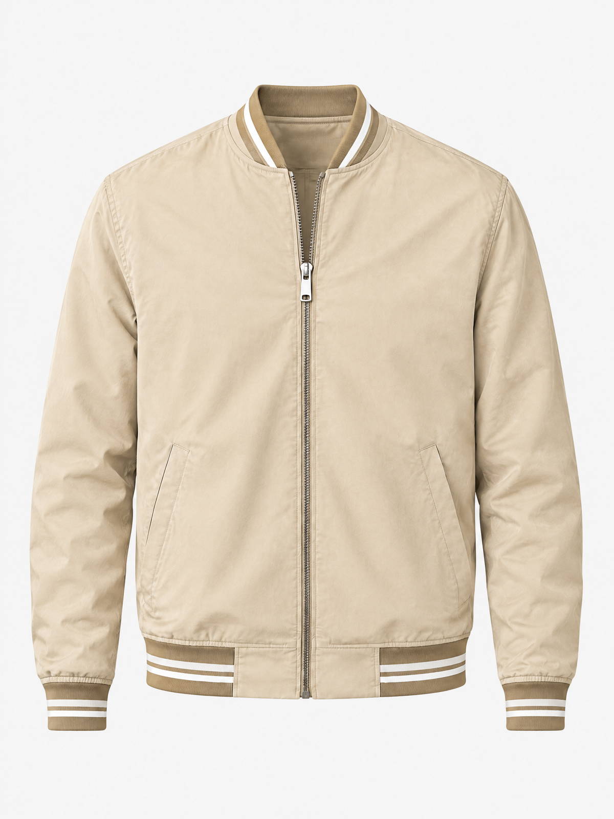 Striped Trim Varsity Jacket