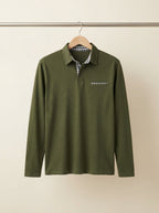 Lightweight Checkered Long Sleeve Polo Shirt