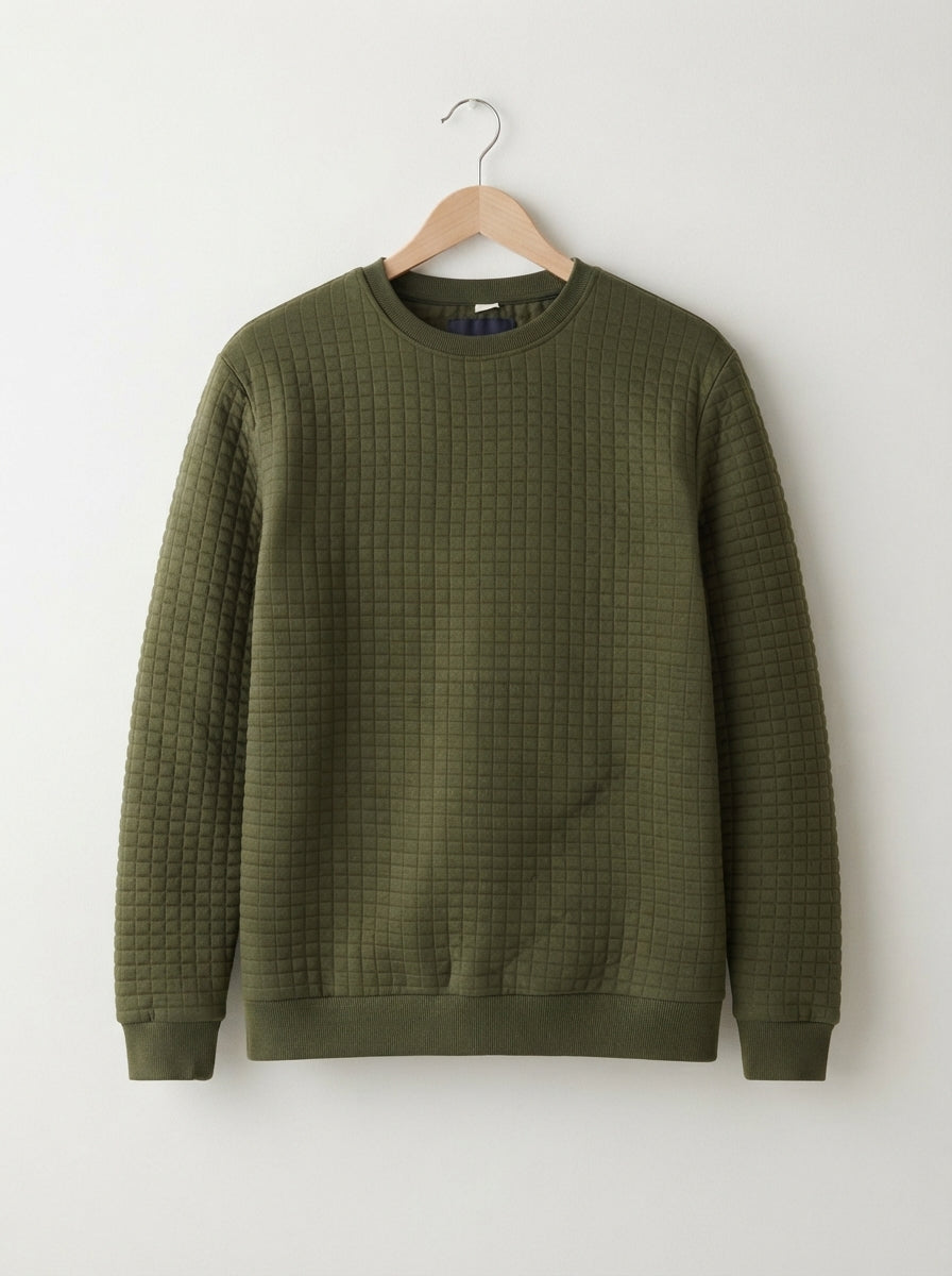 Jacquard Plaid Long Sleeve Pullover Sweater