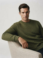 Jacquard Plaid Long Sleeve Pullover Sweater
