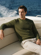Jacquard Plaid Long Sleeve Pullover Sweater