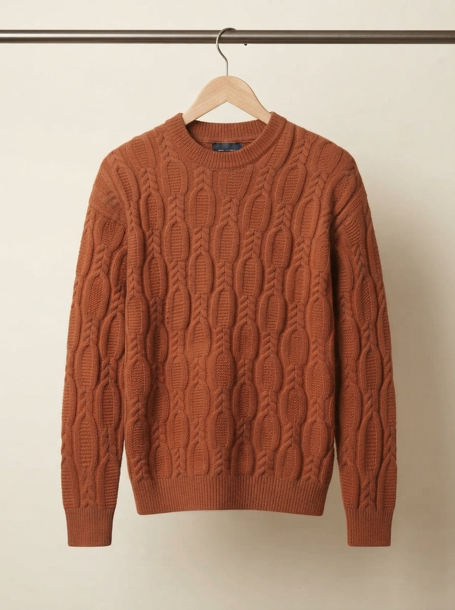 Cable Knit Crewneck Sweater
