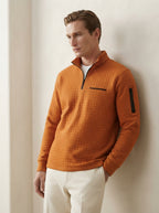 Quarter-Zip Waffle Knit Pullover