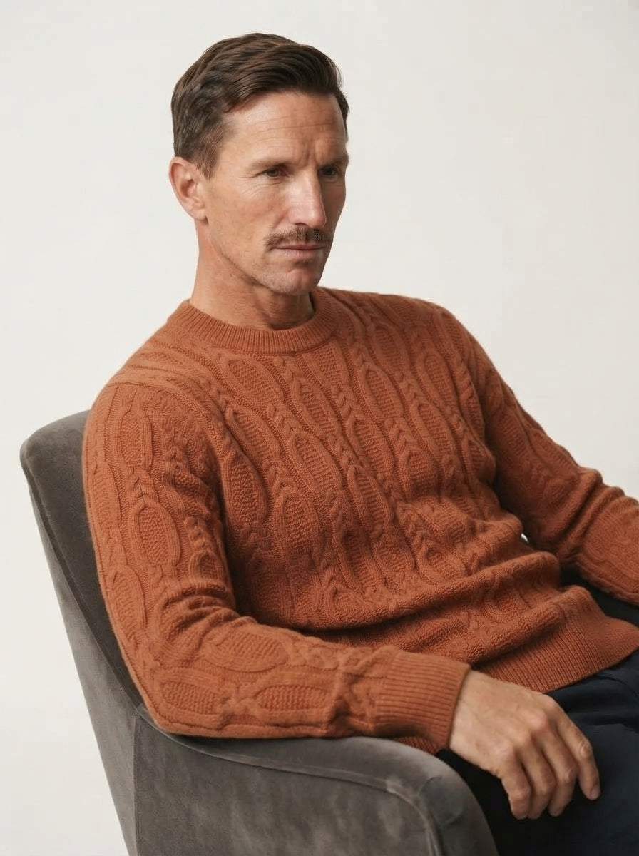 Cable Knit Crewneck Sweater