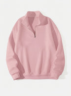 Men's Casual Polyester Half-Zip Sweatshirt