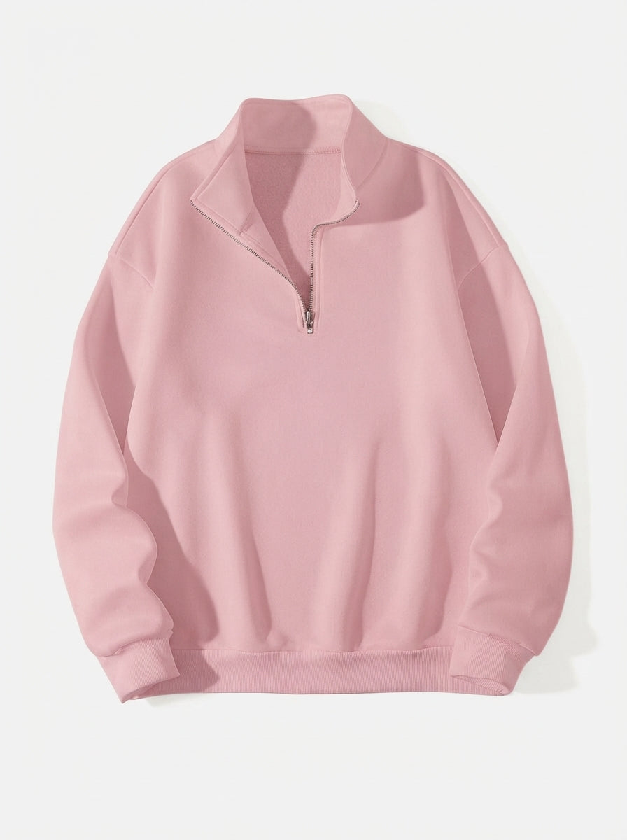 Men's Casual Polyester Half-Zip Sweatshirt