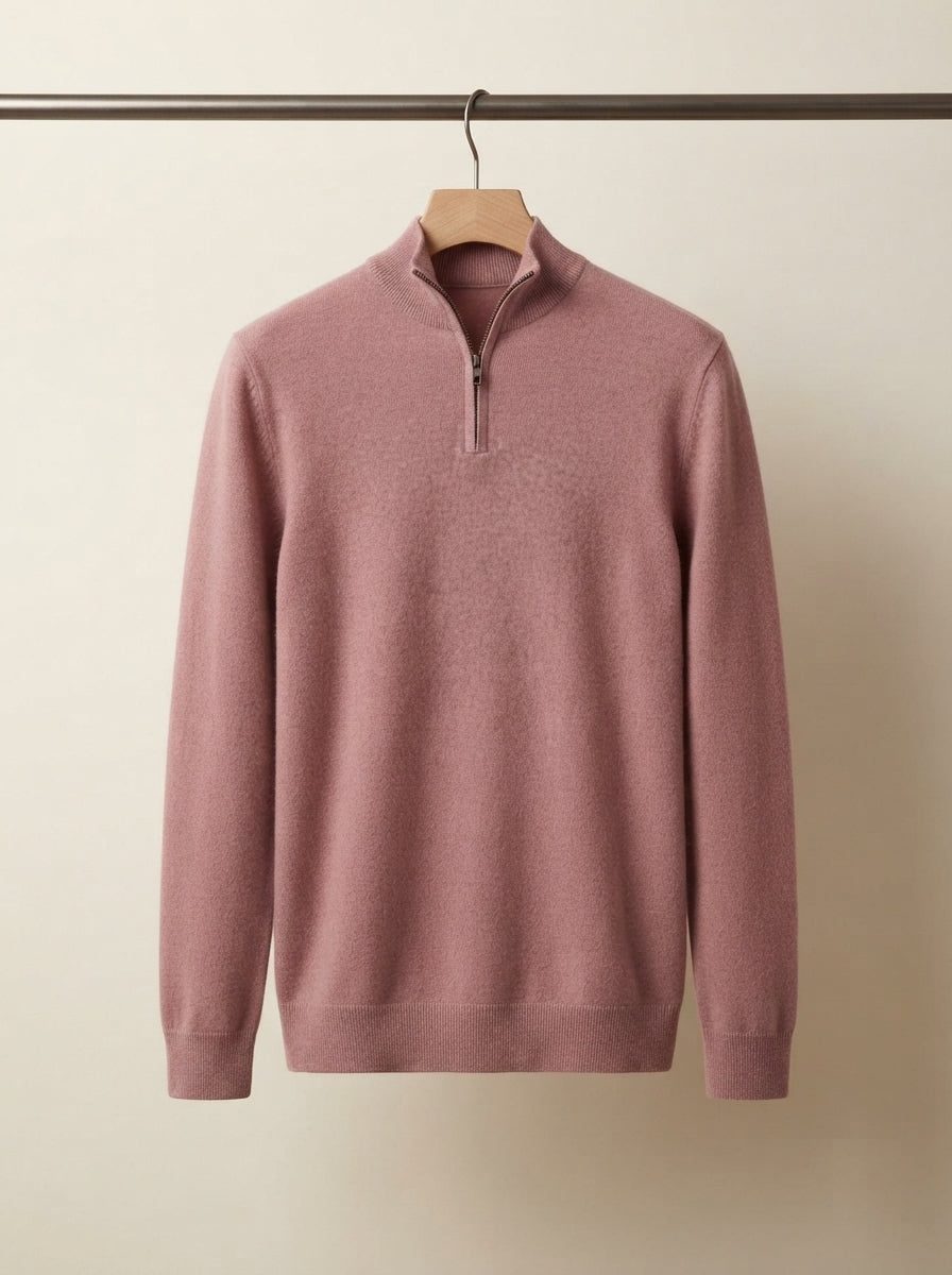 Cashmere Half-Zip Pullover Sweater