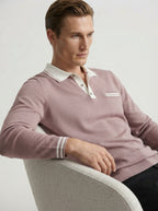 Long Sleeve Polo Shirt Contrast Collar