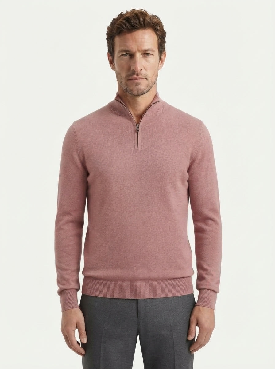 Cashmere Half-Zip Pullover Sweater
