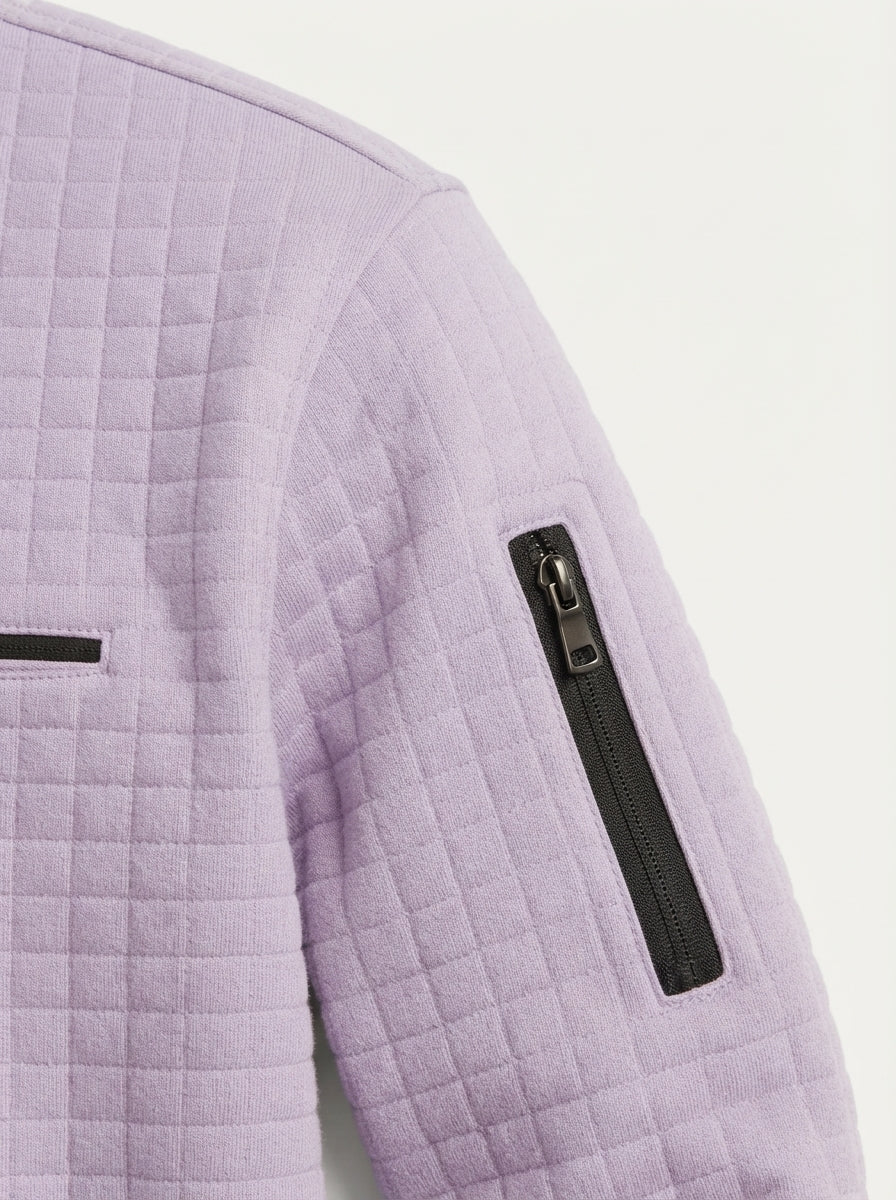 Quarter-Zip Waffle Knit Pullover