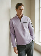 Quarter-Zip Waffle Knit Pullover