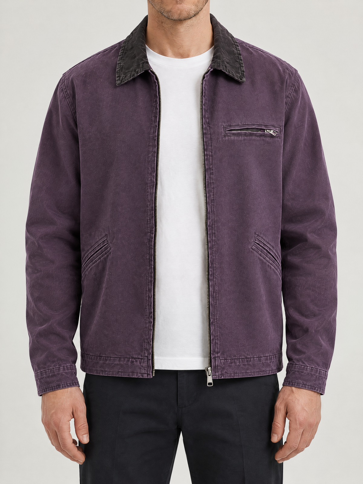 Leo Corduroy Collar Canvas Barn Jacket
