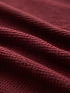 Fitted Long Sleeve Polo Waffle Shirt