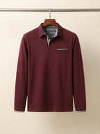 Lightweight Checkered Long Sleeve Polo Shirt