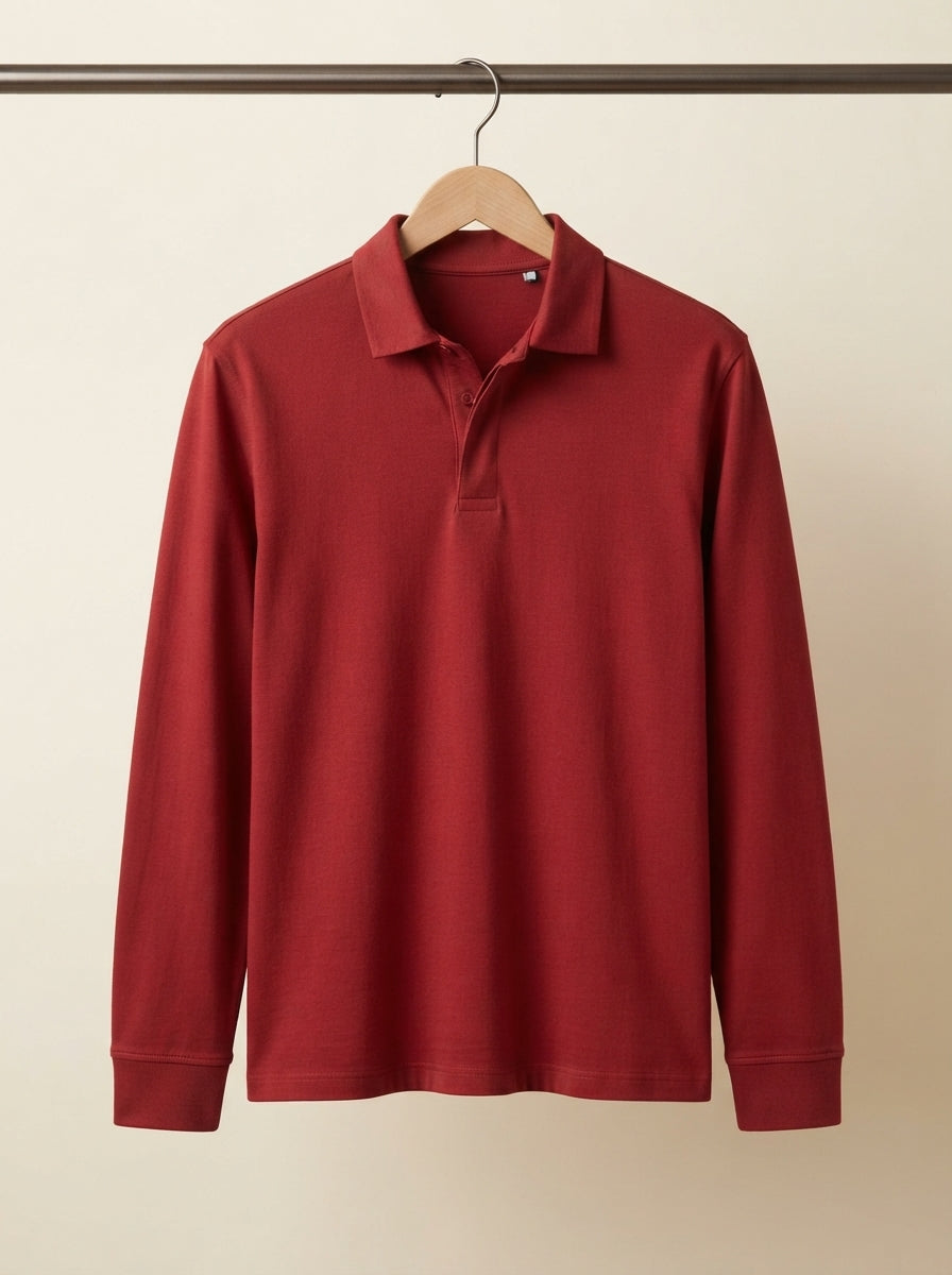 Classic Long-Sleeve Polo Shirt