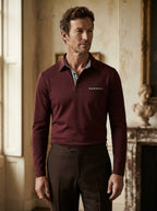 Lightweight Checkered Long Sleeve Polo Shirt