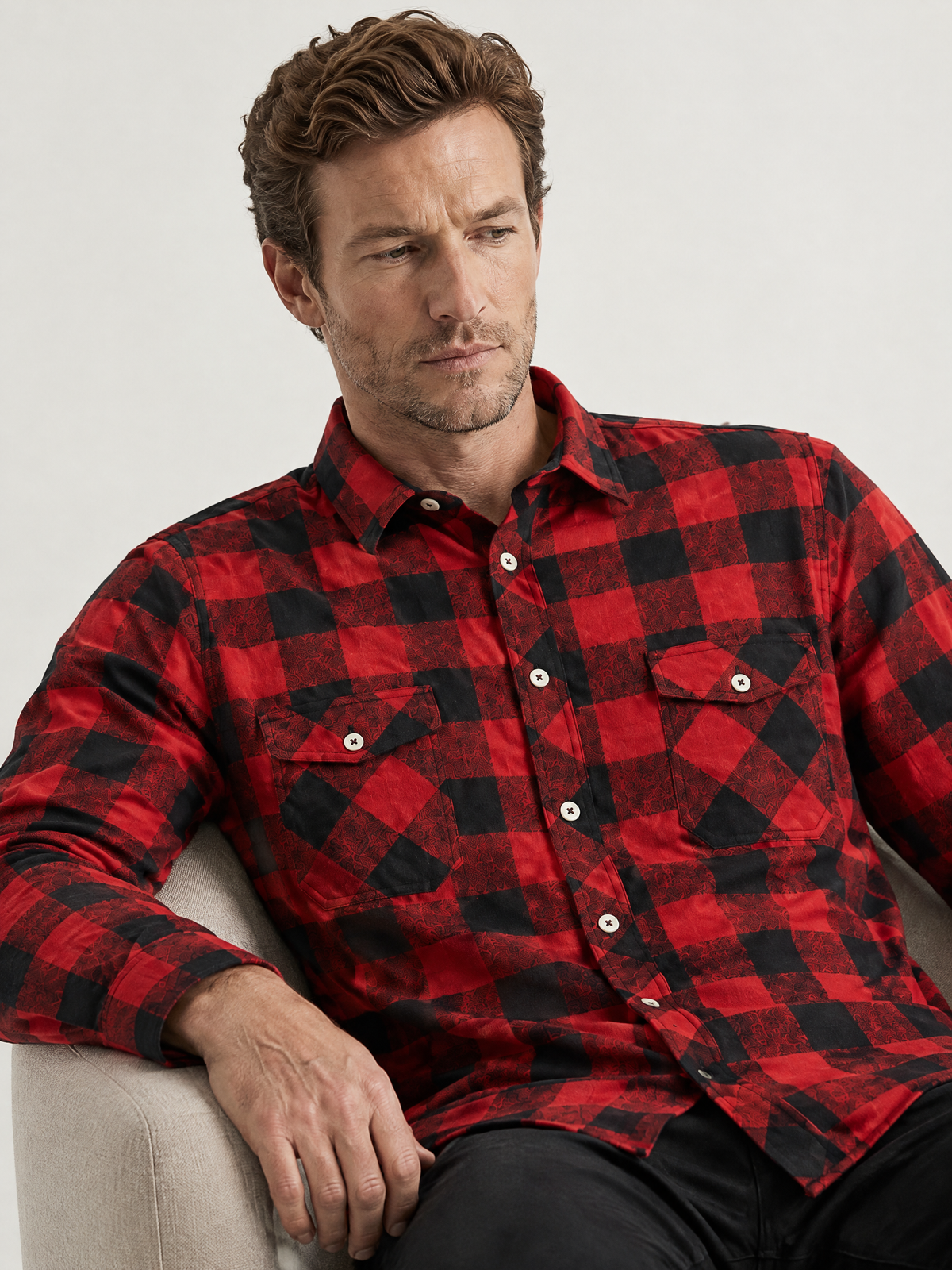 Calvin Flannel Checkered Long Sleeve Shirt