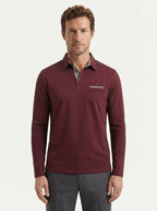 Lightweight Checkered Long Sleeve Polo Shirt