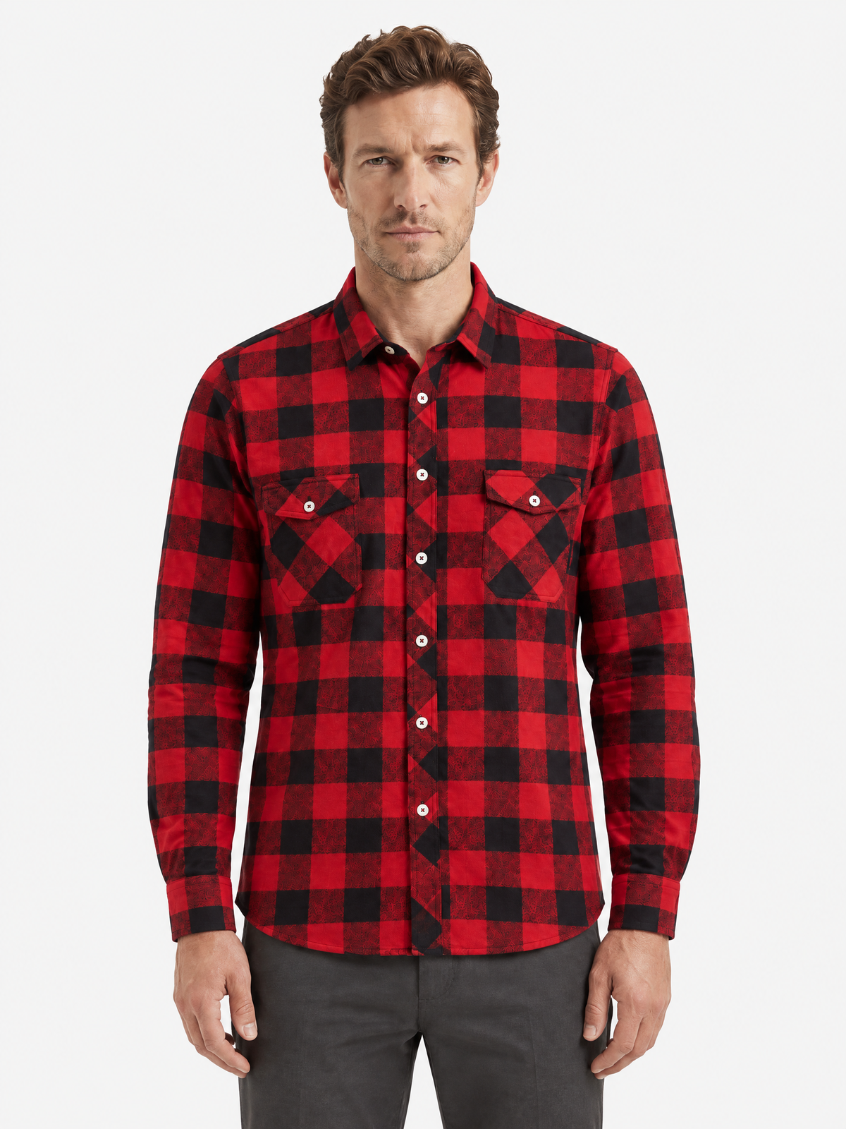 Calvin Flannel Checkered Long Sleeve Shirt