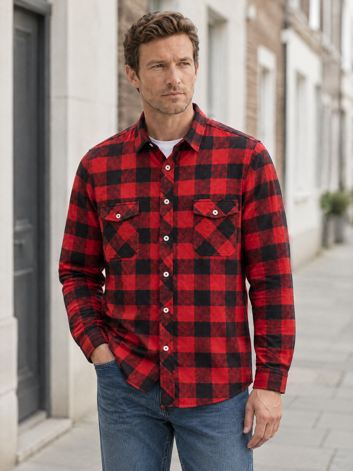 Calvin Flannel Checkered Long Sleeve Shirt