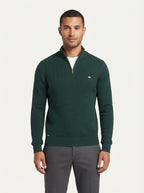 Ribbed Knit Funnel Neck Quarter-Zip Sweater