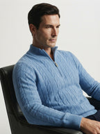 Merino Wool Cable Knit Quarter Zip Sweater