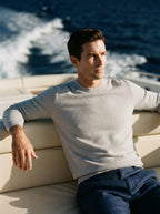 Textured Viscose Crewneck Sweater