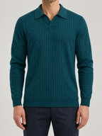 Enzo Ribbed Polo Sweater